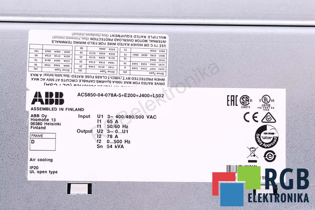 ACS850-04-078A-5+E200+J400+L502 ABB