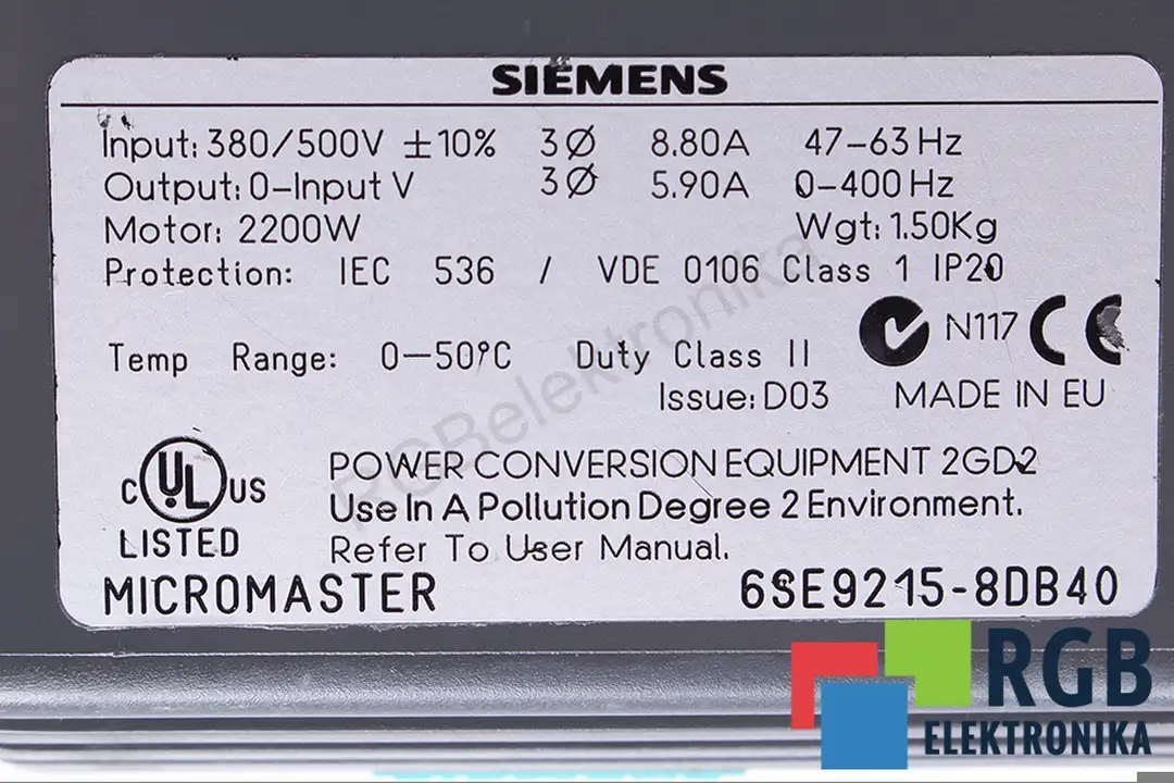 6SE9215-8DB40 SIEMENS