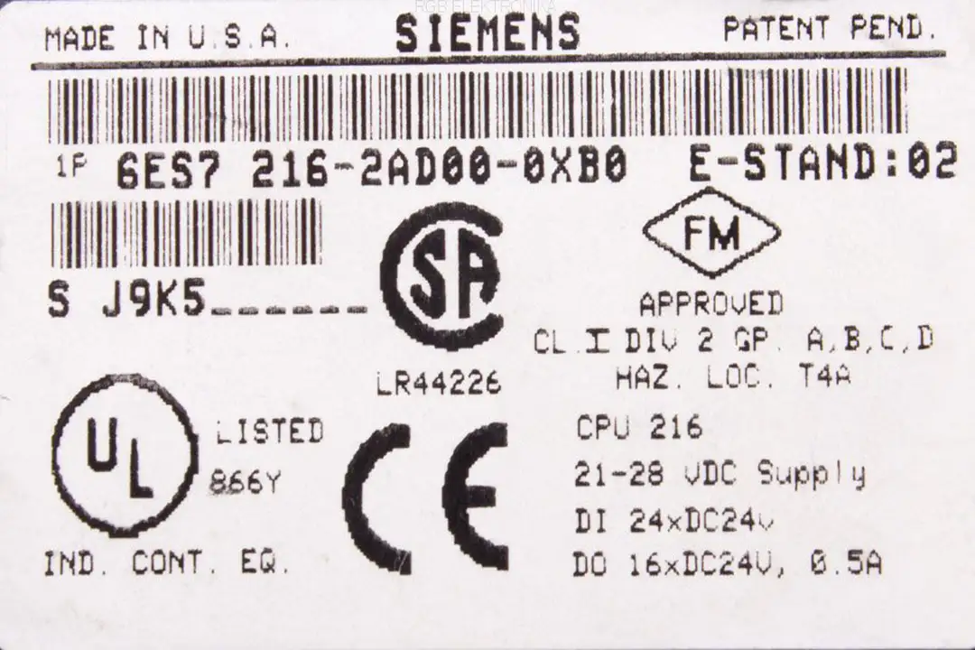 servis 6es7216-2ad00-0xb0 SIEMENS