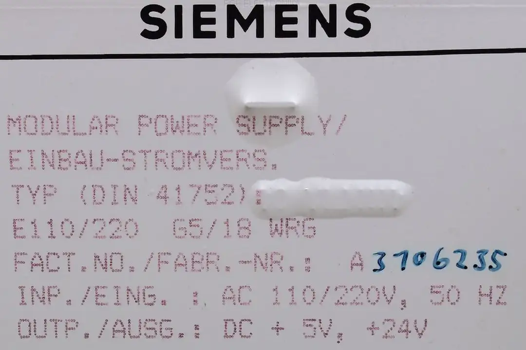 6ES5955-3LC13 E110/220 G5/18 SIEMENS