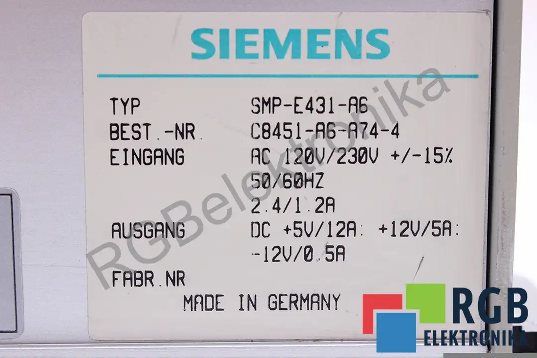 SMP-E431-A6 SIEMENS