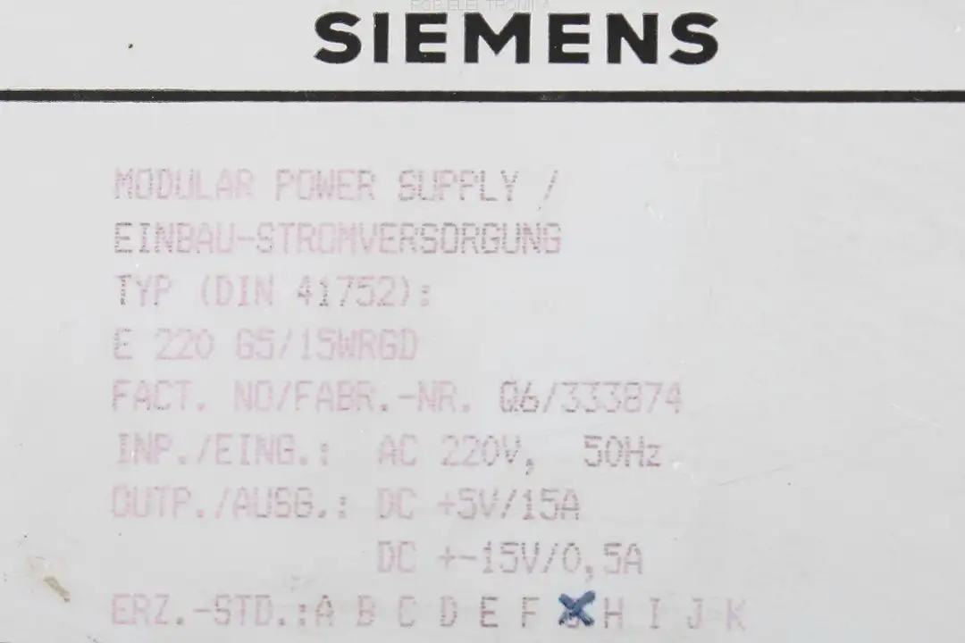 E 22O G5-15WRGD SIEMENS