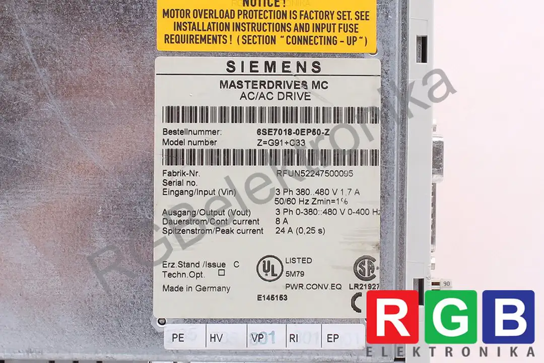 6SE7018-0EP50-Z SIEMENS