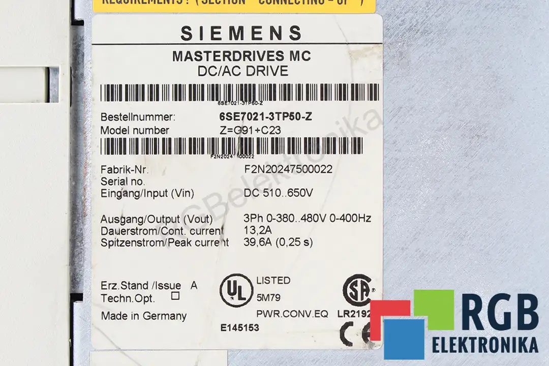 6SE7021-3TP50-Z SIEMENS