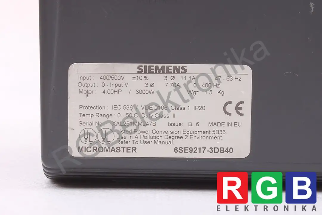 6SE9217-3DB40 SIEMENS