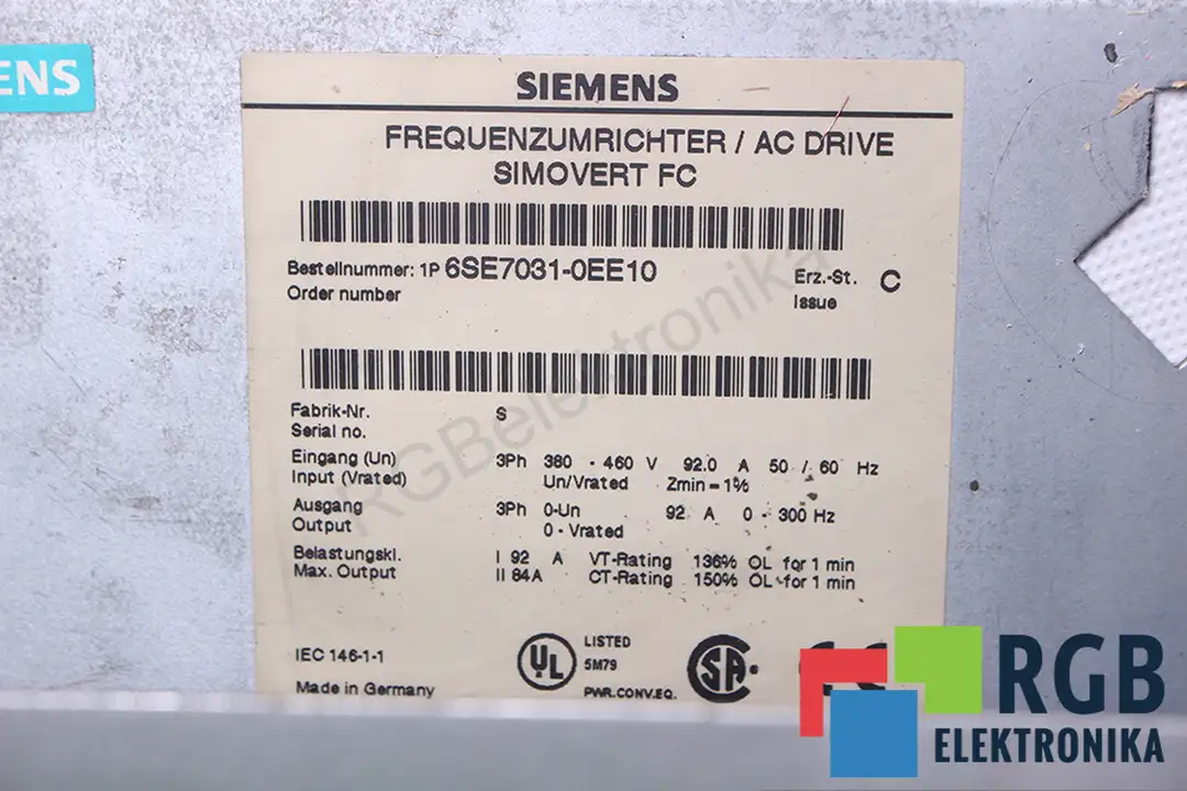 6SE7031-0EE10 SIEMENS