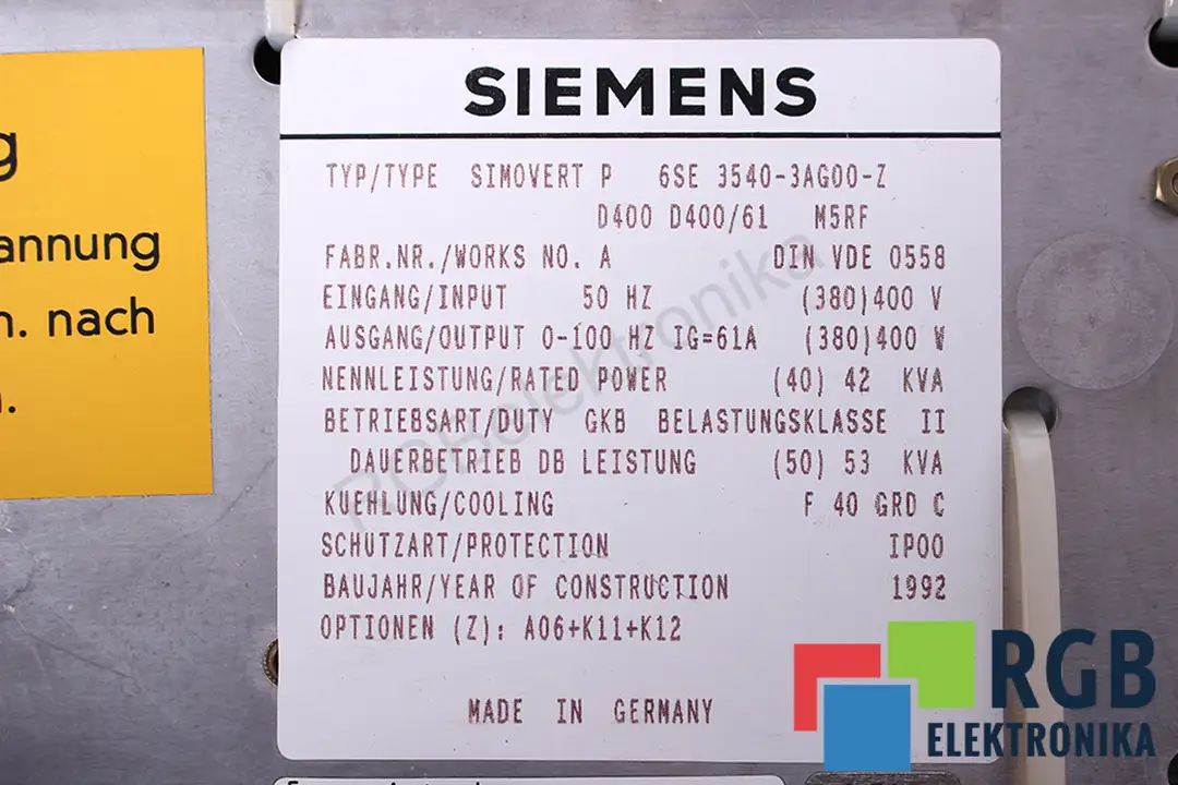 6SE3540-3AG00-Z SIEMENS