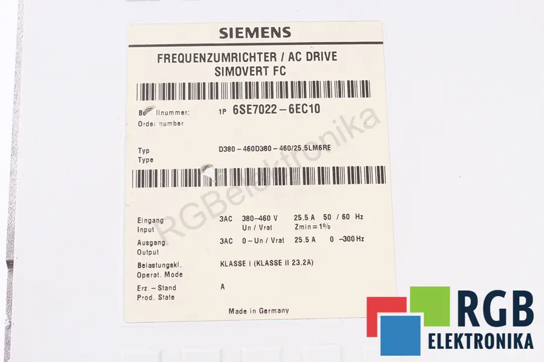 servis 6se7022-6ec10 SIEMENS