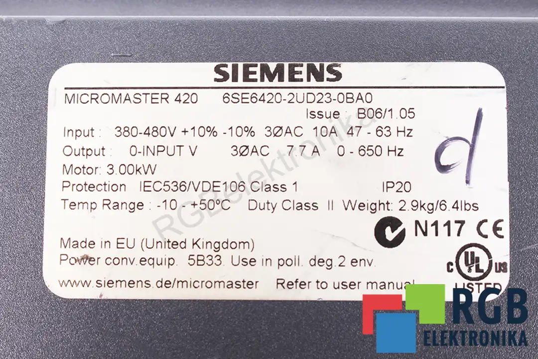 6SE6420-2UD23-0BA0 SIEMENS