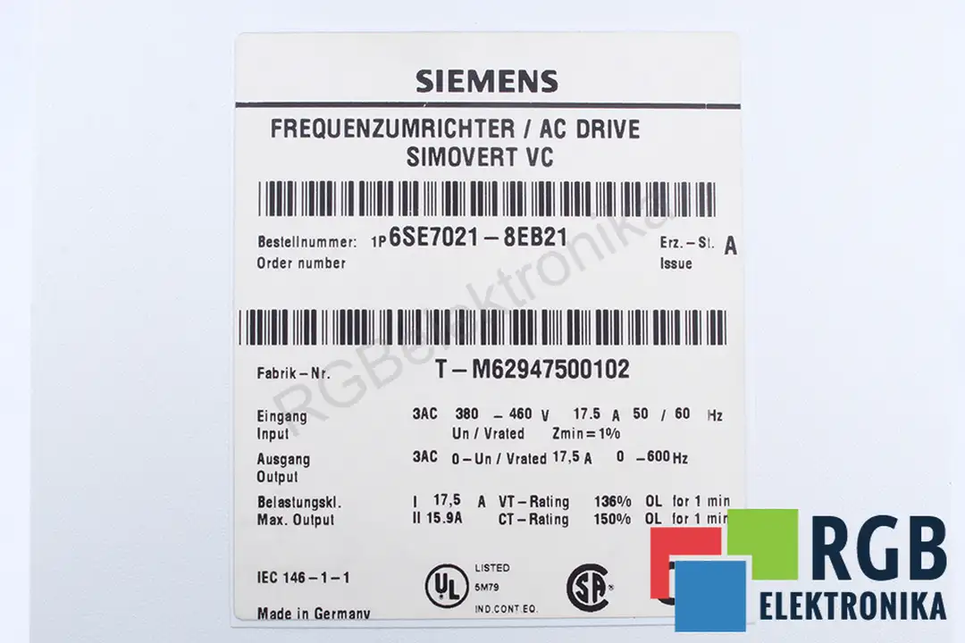 6SE7021-8EB21 SIEMENS