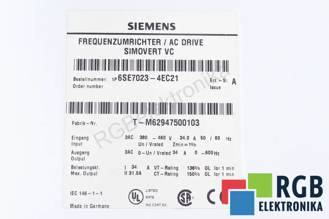 6se7023-4ec21 SIEMENS oprava