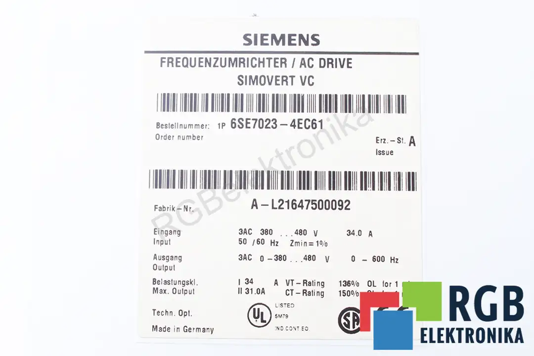 6se7023-4ec61 SIEMENS oprava