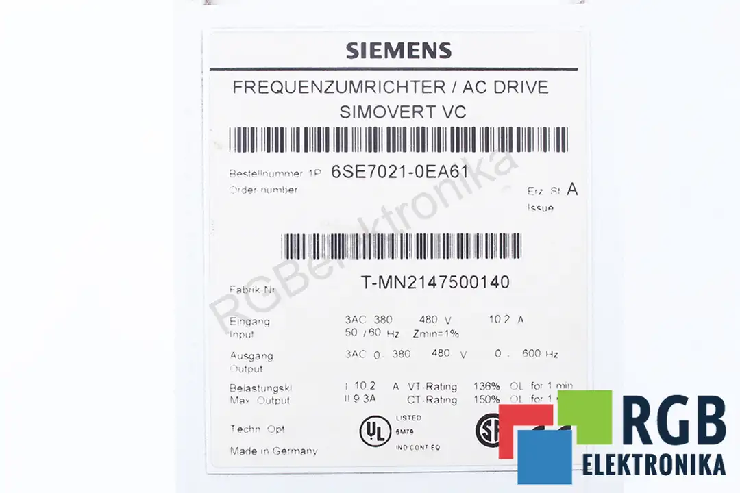 servis 6se7021-0ea61 SIEMENS