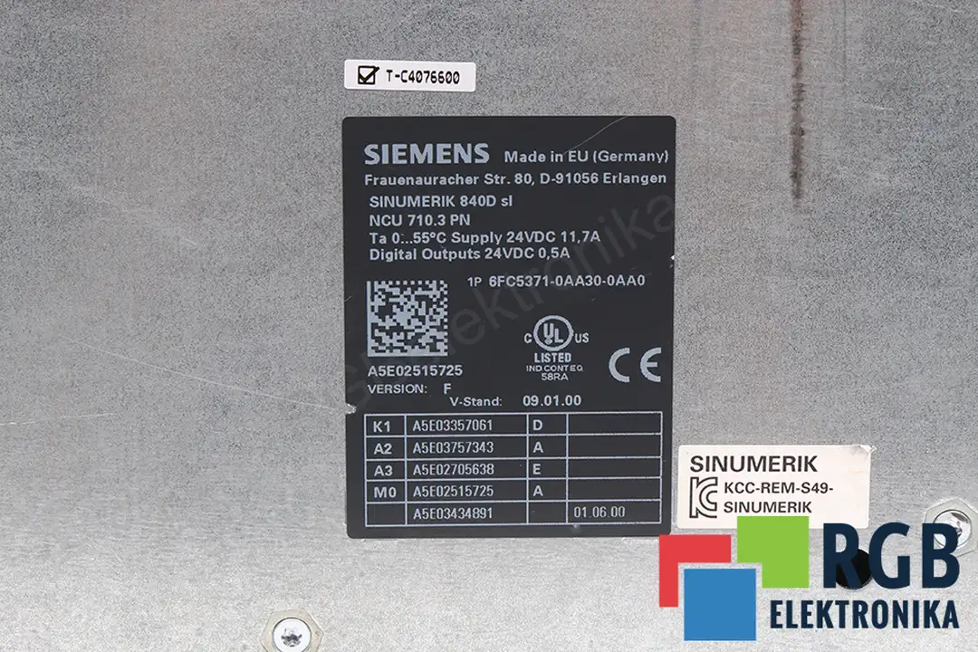 6FC5371-0AA30-0AA0 VER. F SIEMENS