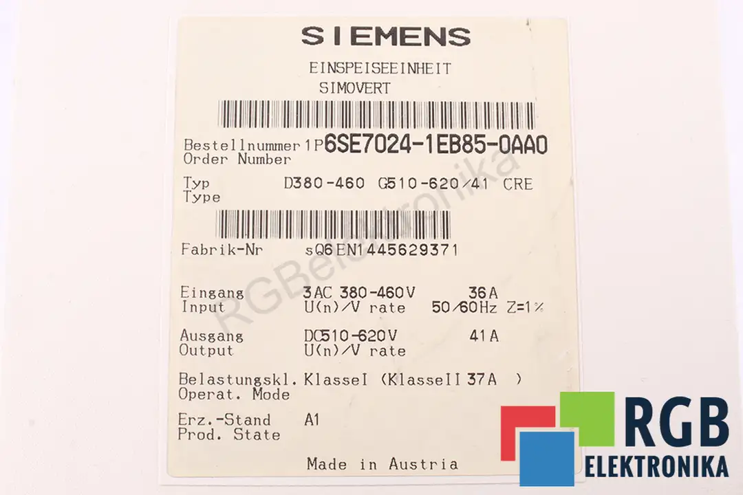 6SE7024-1EB85-0AA0 SIEMENS