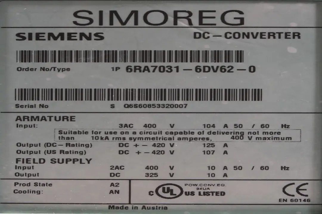 6RA7031-6DV62-0 SIEMENS