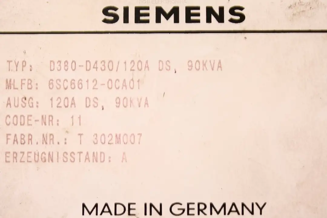 oprava 6sc6612-0ca01 SIEMENS