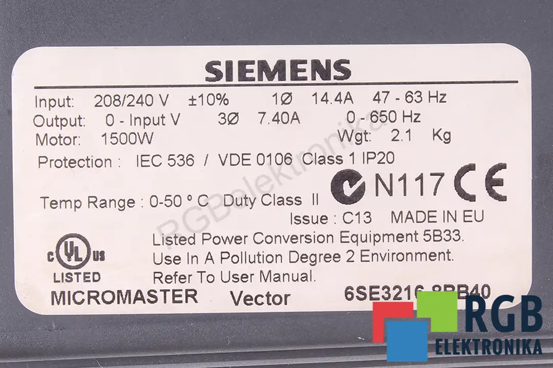 6SE3216-8BB40 SIEMENS