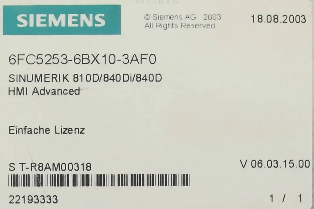 6FC5253-6BX10-3AF0 SIEMENS