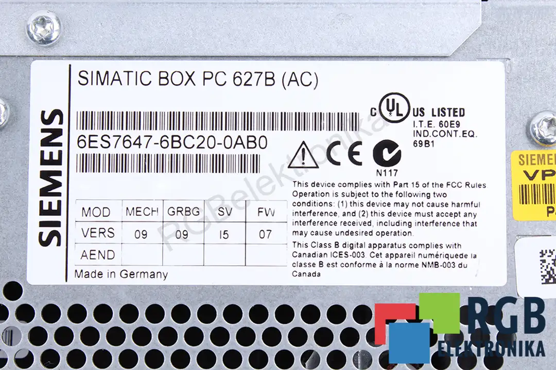 6ES7647-6BC20-0AB0 SIEMENS