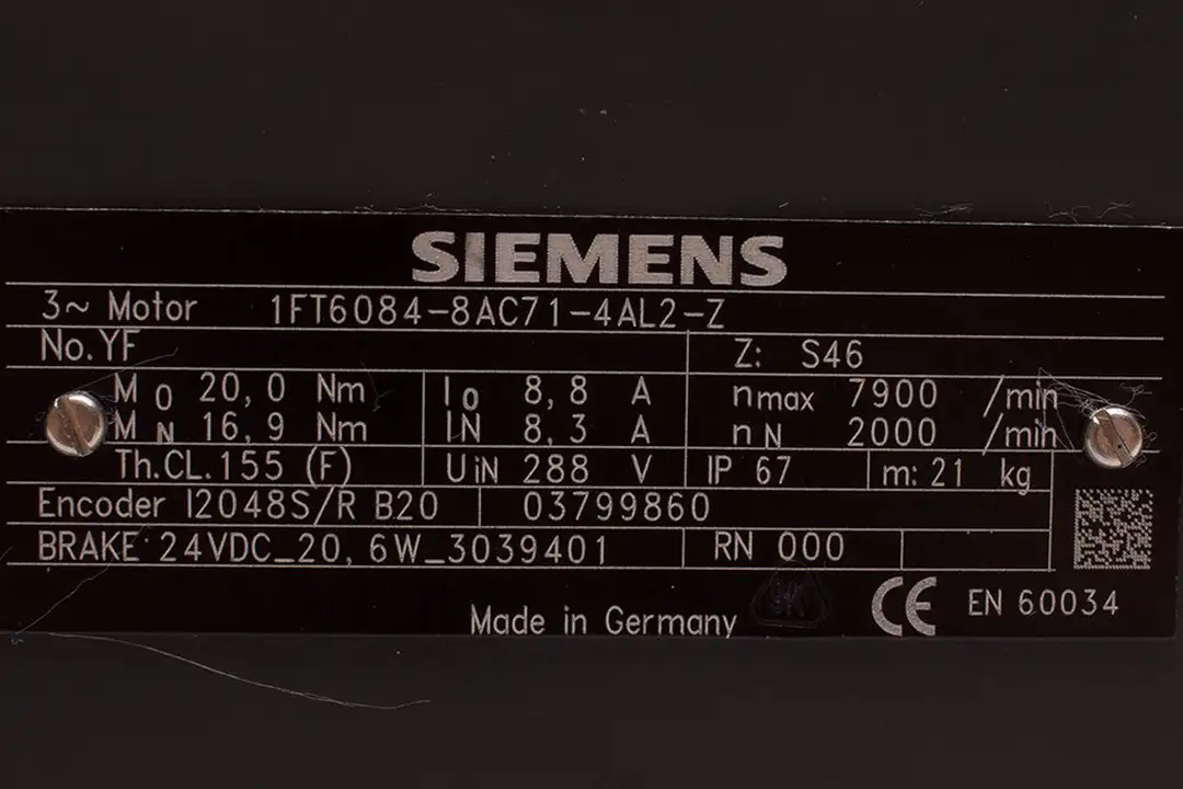 1FT6084-8AC71-4AL2-Z SIEMENS