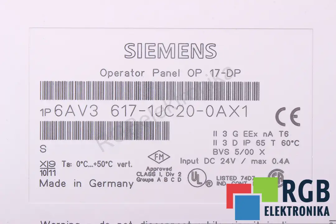 6av3617-1jc20-0ax1 SIEMENS oprava