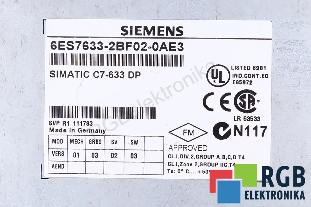 6ES7633-2BF02-0AE3 SIEMENS