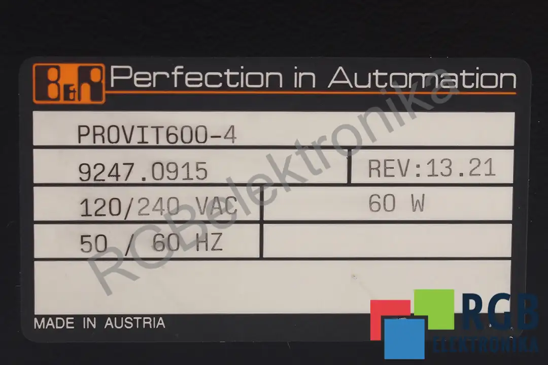 PROVIT 600-4 B&R AUTOMATION