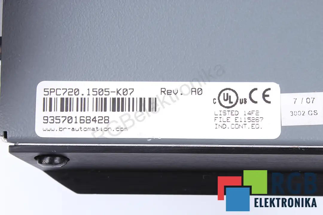 5PC720.1505-K07 5P62:0A-03 B&R AUTOMATION