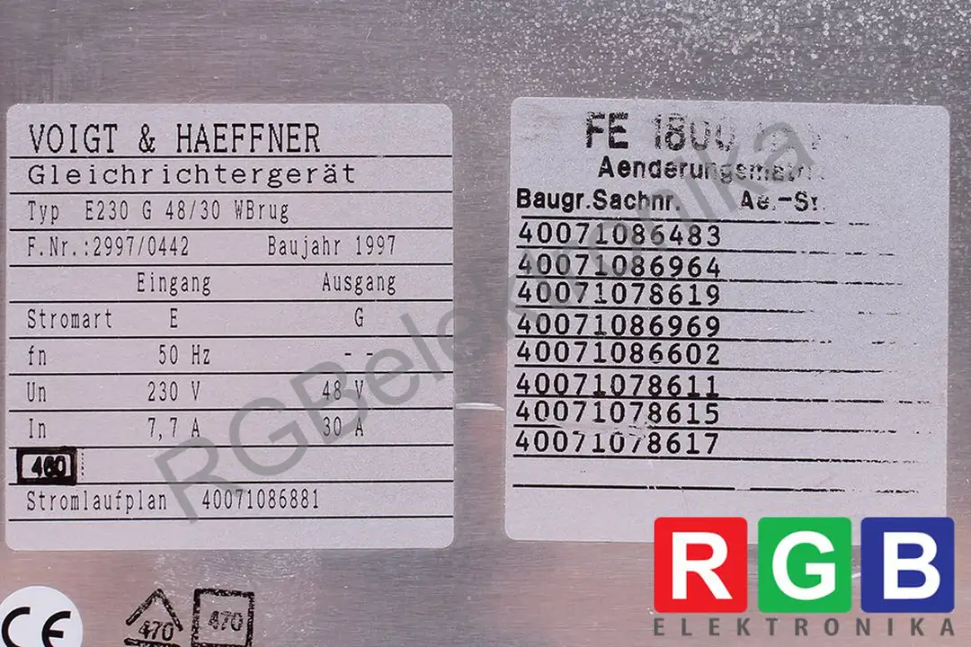 e230g48-30-e230-g-48-30 VOIGT&HAEFFNER oprava