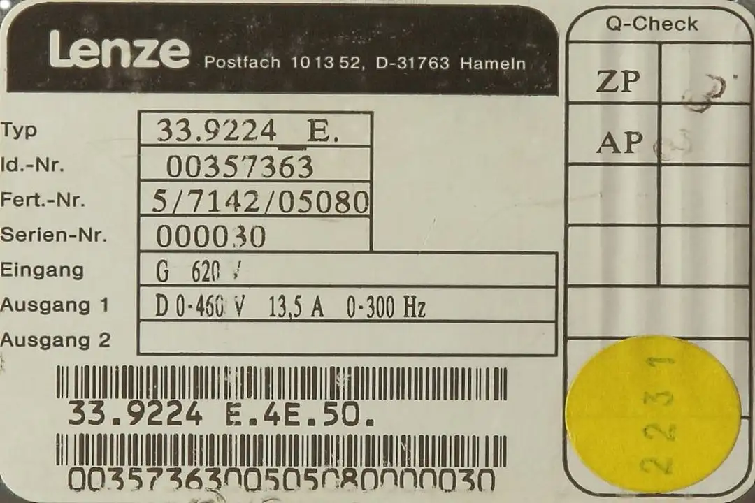 33.9224-e.4e.50 LENZE oprava