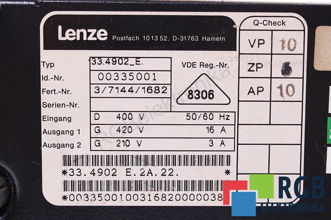 33.4902E.2A.22 LENZE