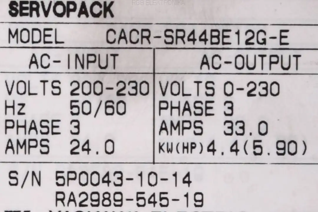 cacr-sr44be12g-e YASKAWA oprava