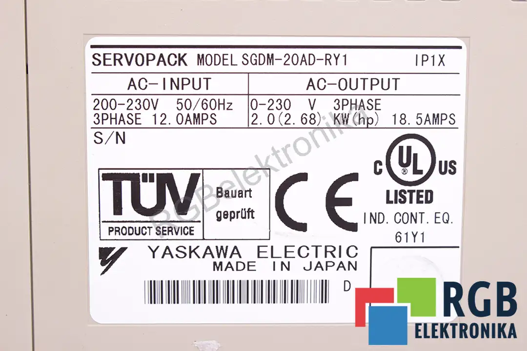 SGDM-20AD-RY1 YASKAWA