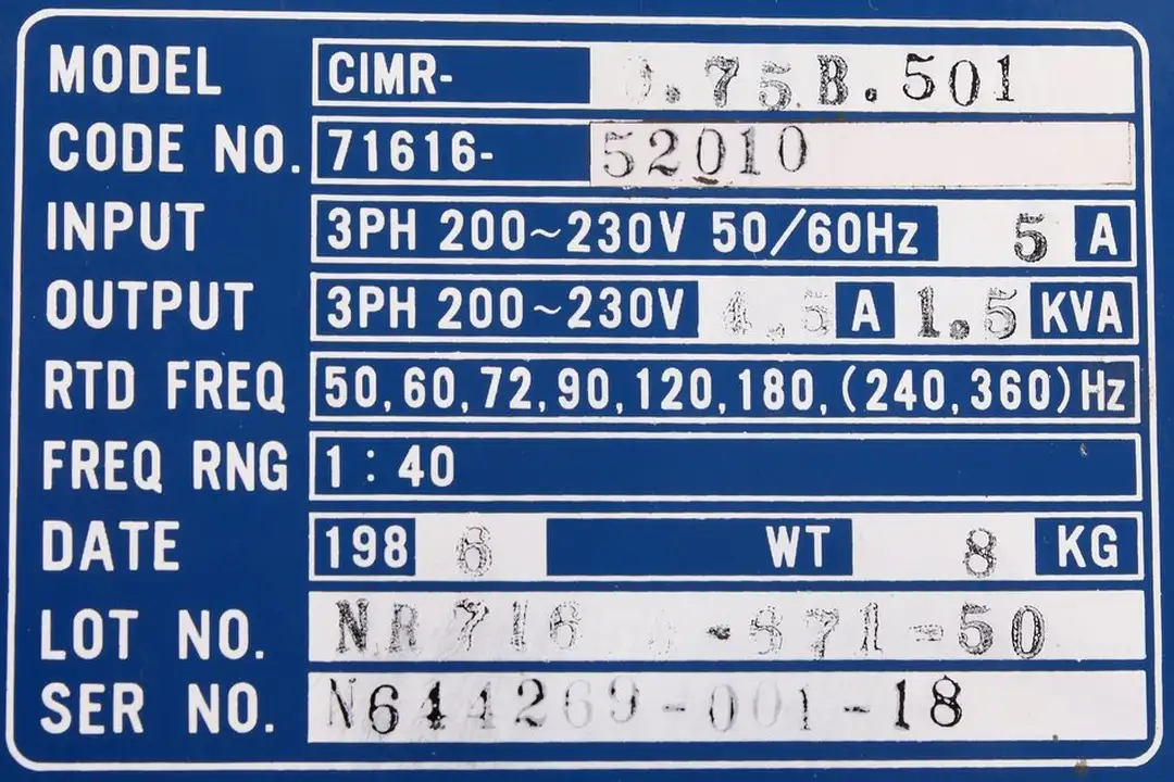 cimr-0.75b.501 YASKAWA oprava