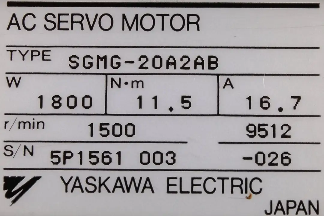 SGMG-20A2AB YASKAWA