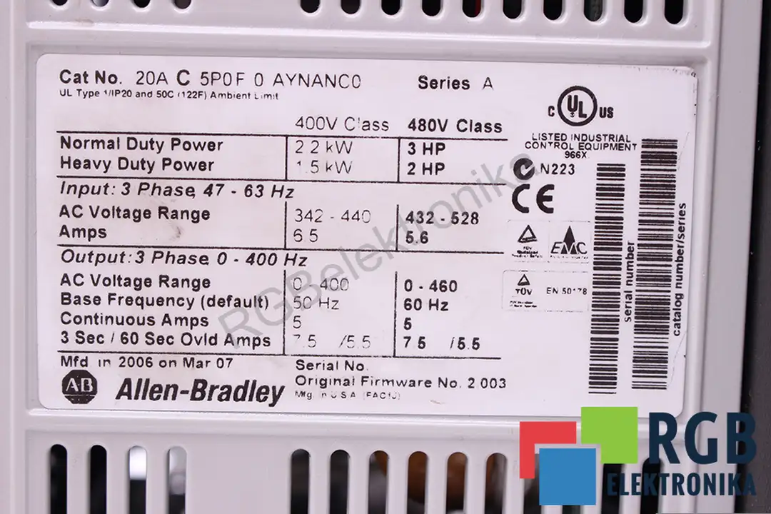 20AC5P0F0AYNANC0 ALLEN BRADLEY