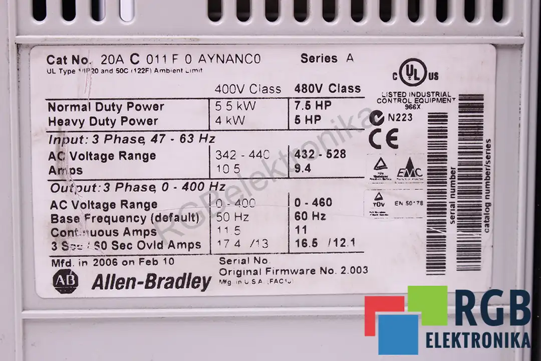 20AC011F0AYNANC0 ALLEN BRADLEY