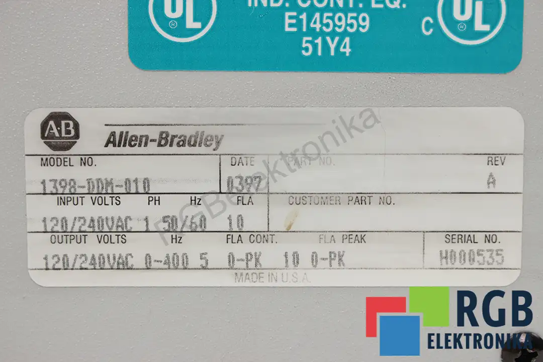 1398-DDM-010 ALLEN BRADLEY