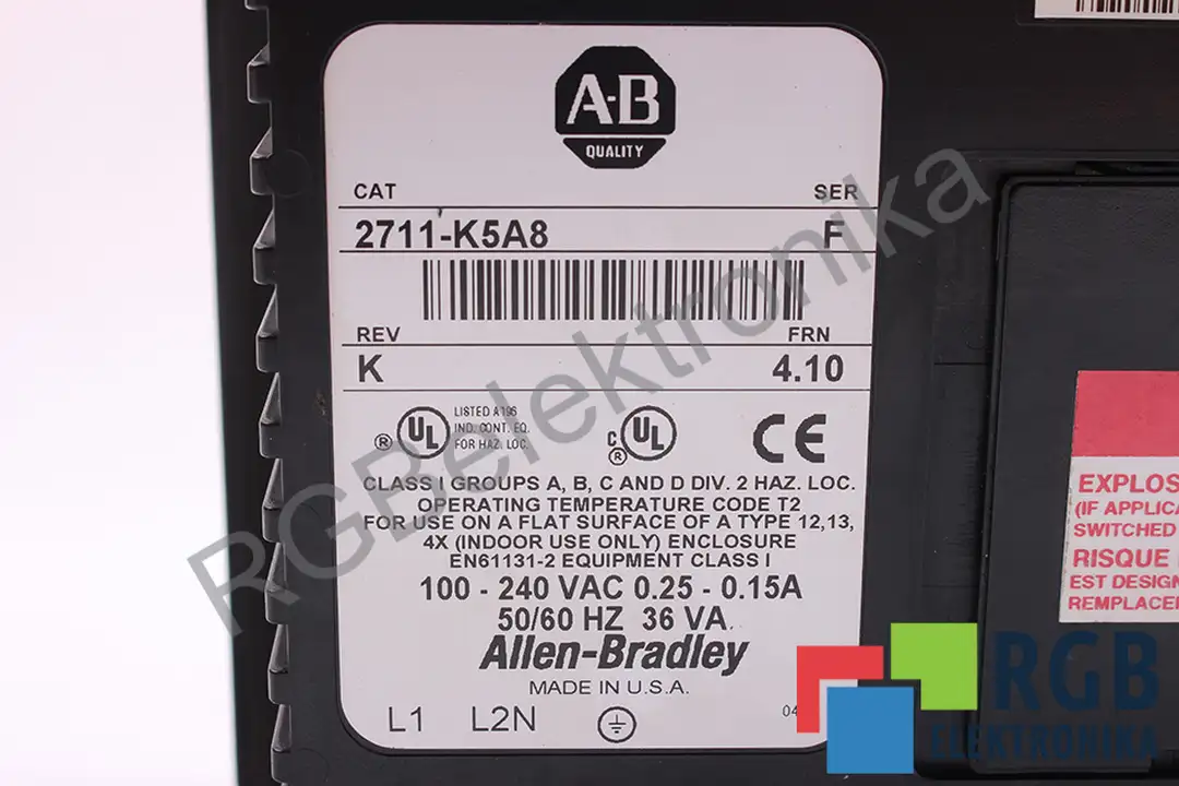 2711-K5A8 SER F REV K FRN 4.10 ALLEN BRADLEY