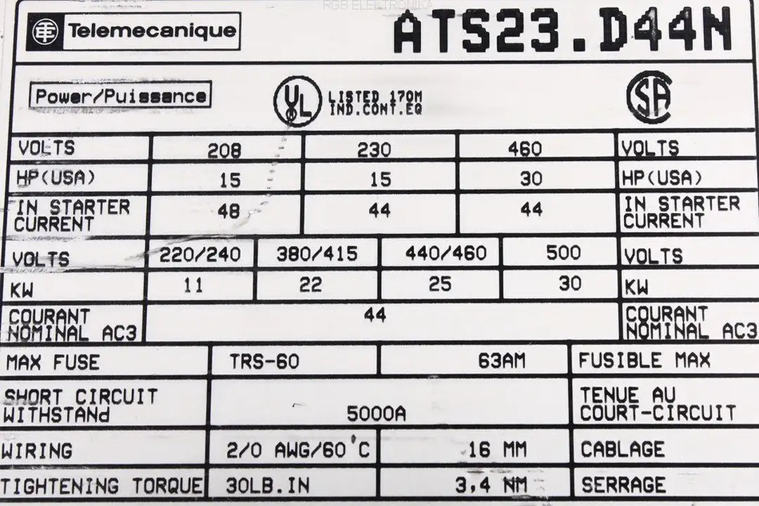 ats23.d44n TELEMECANIQUE oprava