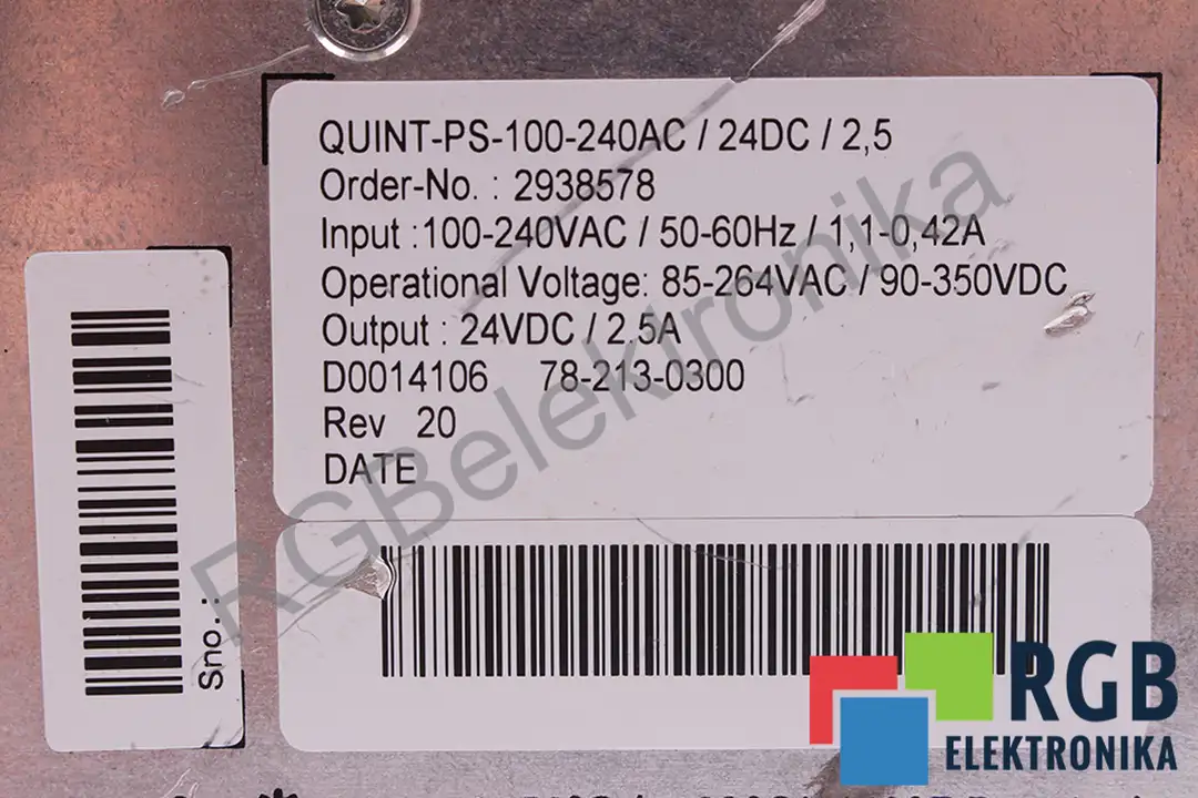 QUINT-PS-100-240AC/24DC/2.5 PHOENIX CONTACT