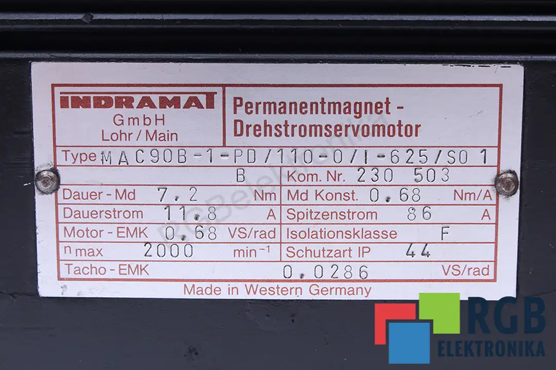 MAC90B-1-PD/110-0/I-625/S01 INDRAMAT