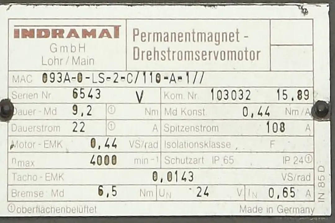 MAC093A-0-LS-2-C/110-A-1 INDRAMAT