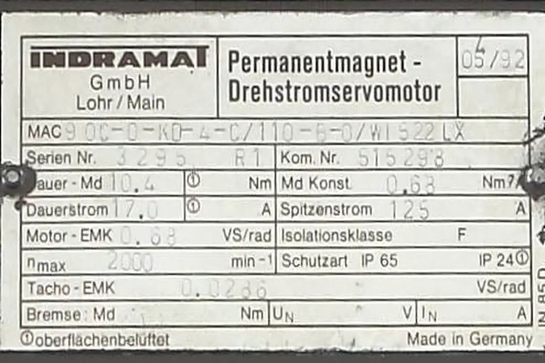 mac90c-0-kd-4-c-110-6-0-w1 INDRAMAT oprava