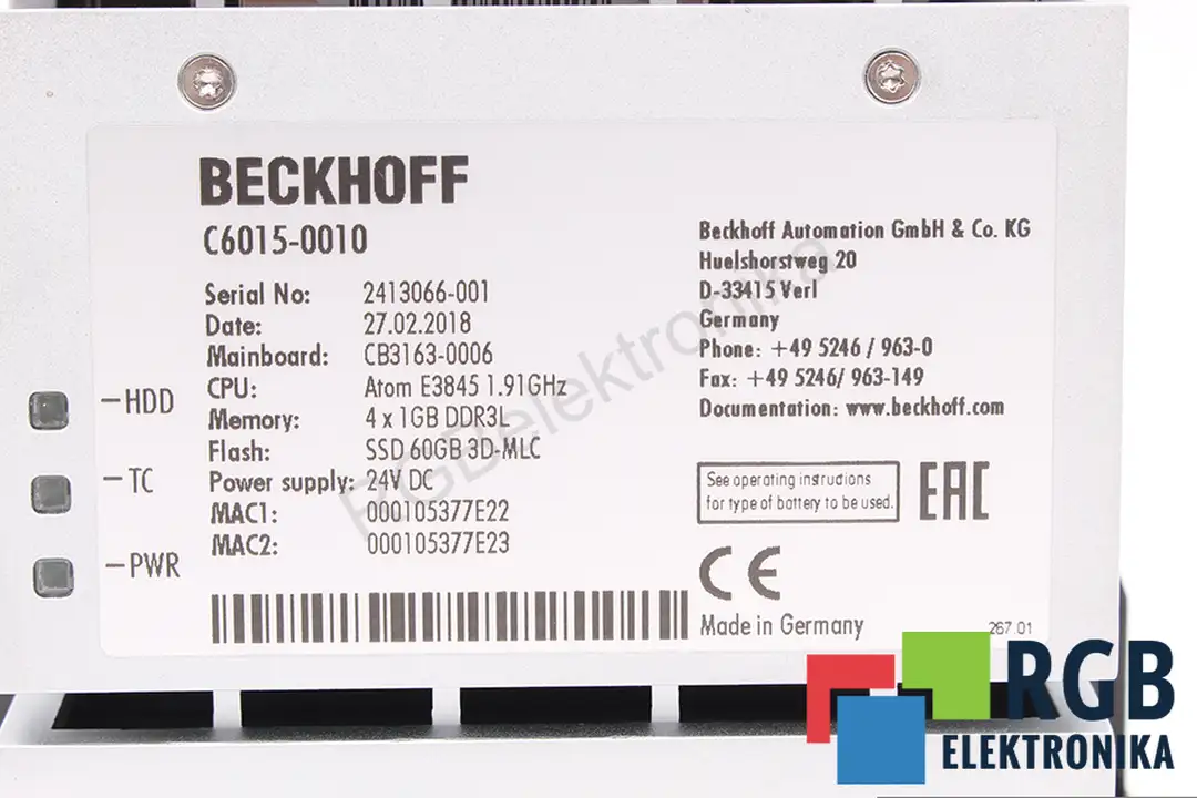 C6015-0010 BECKHOFF