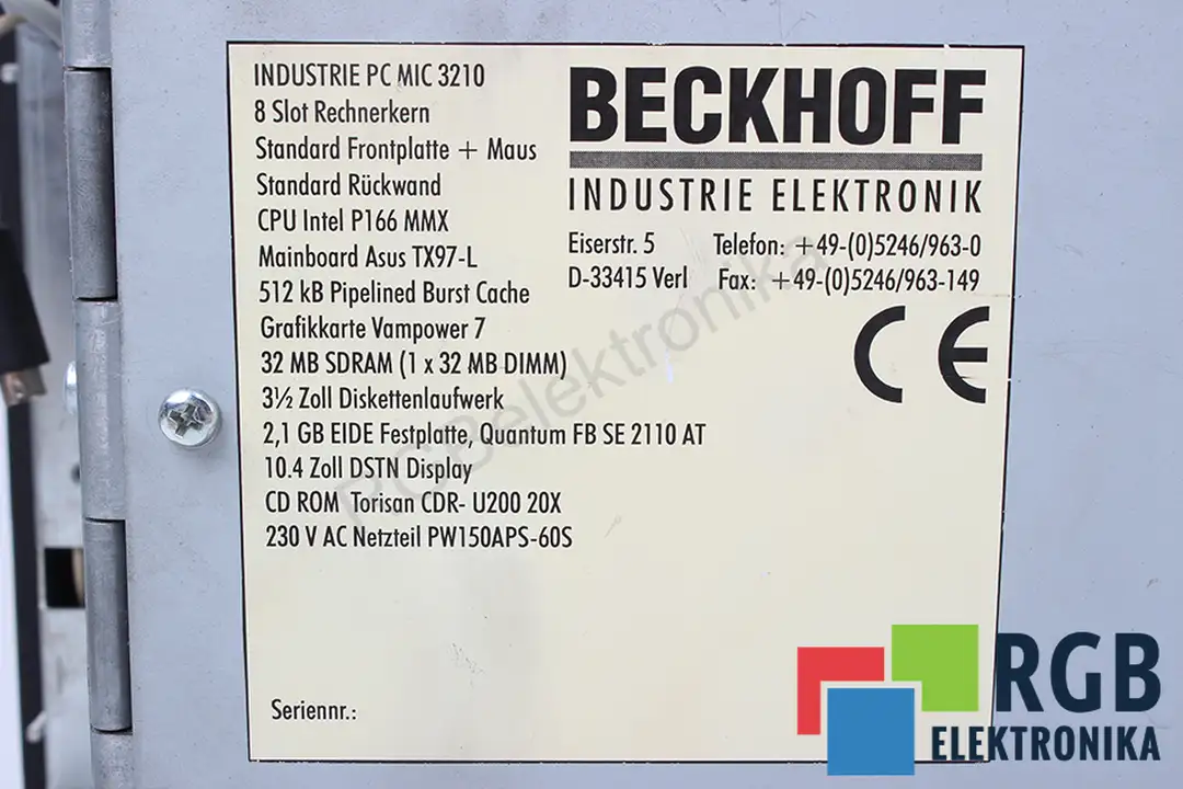 mic3210 BECKHOFF oprava