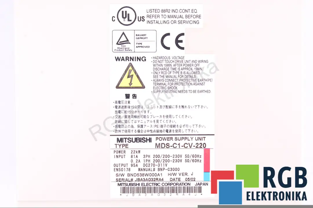 mds-c1-cv-220 MITSUBISHI ELECTRIC oprava