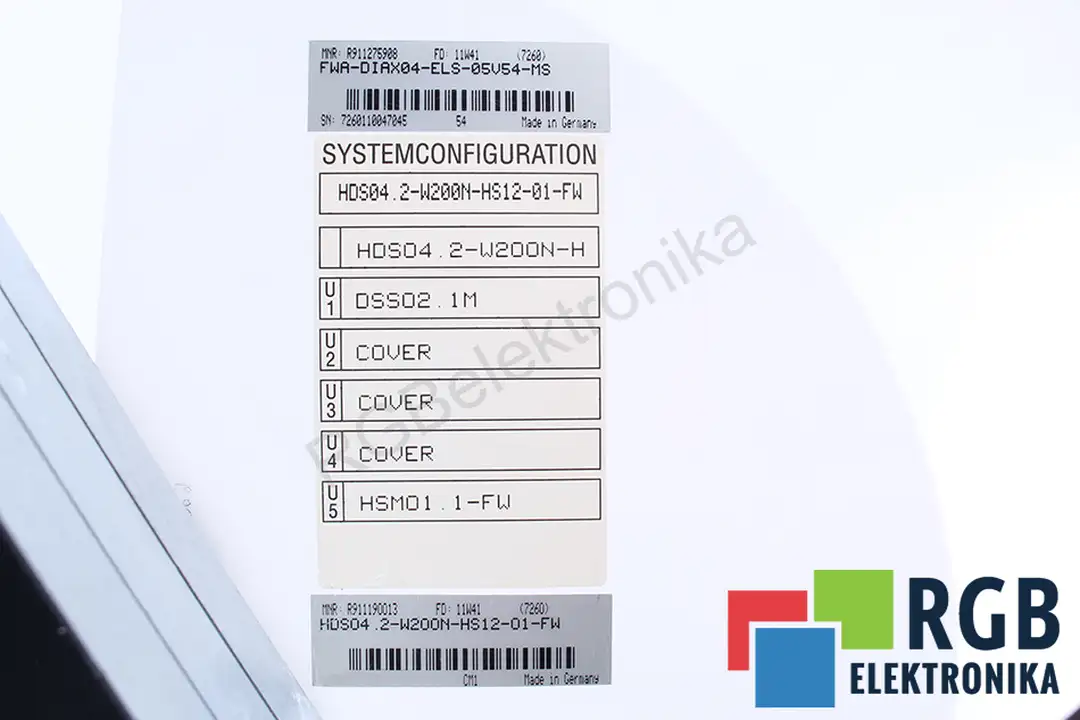 HDS04.2-W200N-HS12-01-FW FWA-DIAX04-ELS-05V54-MS BOSCH REXROTH