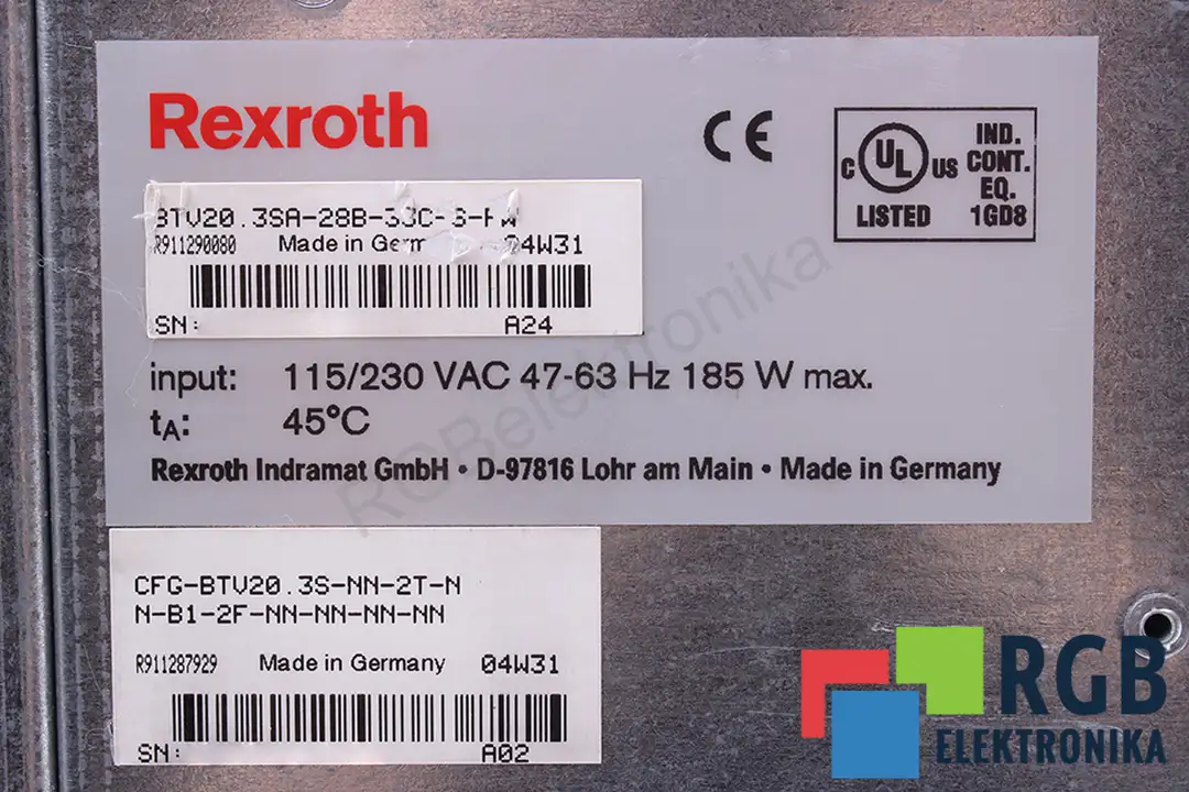 BTV20.3SA-28B-33C-D-FW BOSCH REXROTH